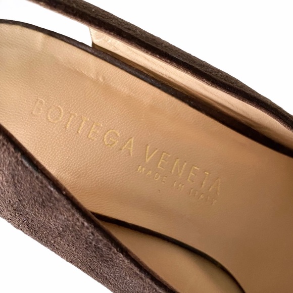 Bottega Veneta ♛ Lace Up Suede Slingback Pump Sandal Heels ♛ Chocolate - Picture 5 of 12